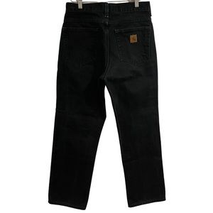 Carhartt Mens 30/30 Black Denim Jeans Work Pants Relaxed Fit Thick EUC